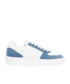 Stuart Weitzman Mixed Leather Courtside Low-top Sneakers In White