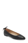Stuart Weitzman Tieback Flat In Black Soft Nappa