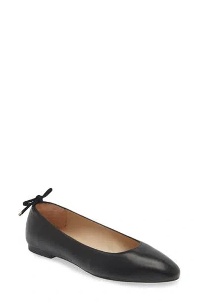 Stuart Weitzman Tieback Flat In Black Soft Nappa