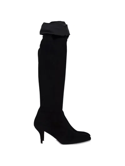Pre-owned Stuart Weitzman Tieland Over-the-knee Suede Boots In Black