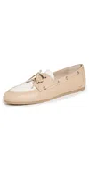 Stuart Weitzman Tinsley Boat Shoes Butterfly In Linen/cream