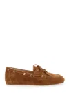 Stuart Weitzman Tinsley Moccasin Suede Loafers In Brown