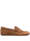Stuart Weitzman Leather Boat Shoes In Braun