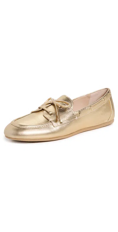 STUART WEITZMAN TINSLEY MOCCASINS GOLDEN