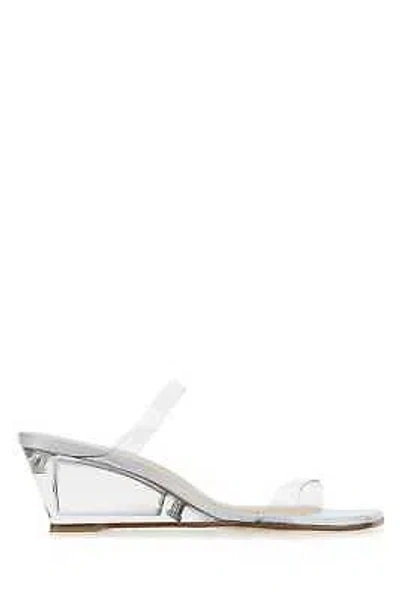 Pre-owned Stuart Weitzman Transparent Pvc Lucite Aleena Mules In Clear
