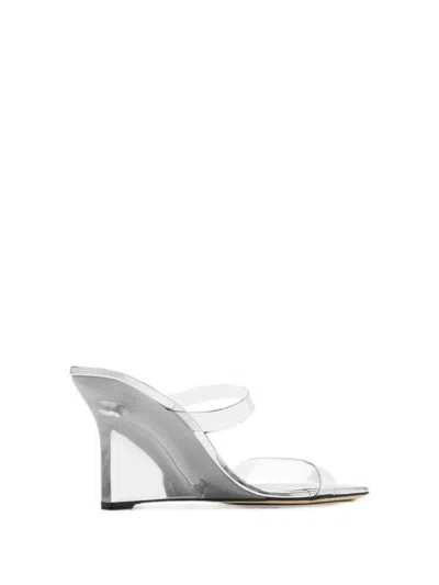 Stuart Weitzman Transparent-strap Wedge Sandals In White