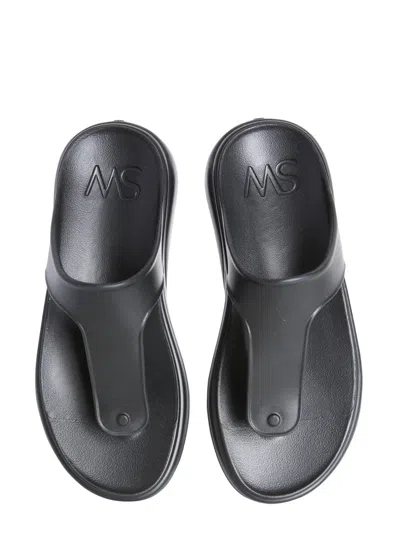 Stuart Weitzman T-strap Slide Sandal In Black