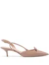 Stuart Weitzman Tully Leather Bow Slingback Pumps In 粉色