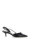 Stuart Weitzman Tully Black Slingback Pumps With Bow Detail In Leather Woman In Black