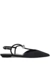 Stuart Weitzman Tully Crystal T-strap Ballerina Shoes In Black