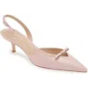 Stuart Weitzman Tully Pointed Toe Slingback Pump In Ballet