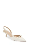 Stuart Weitzman Tully Pointed Toe Slingback Pump In Cream