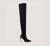 Stuart Weitzman , Ultrastuart 100 Stretch Boot, Last Chance, Black, Stretch Nappa In Black & Graphite