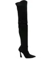 Stuart Weitzman Over-the-knee Stiletto Pointed Toe Boots In Black