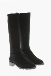 Stuart Weitzman Under-the-knee 5050 Suede And Fabric Boots
