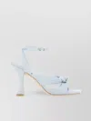 Stuart Weitzman Unique Heel Denim Sandals In Blue