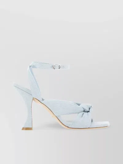 Stuart Weitzman Unique Heel Denim Sandals In Blue