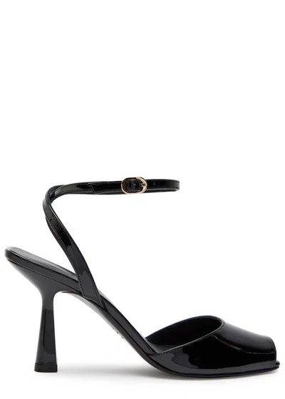 Stuart Weitzman Val Square-toe Ankle-strap Sandals In Black