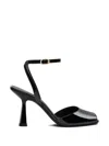 Stuart Weitzman Val Square-toe Ankle-strap Sandals In Black