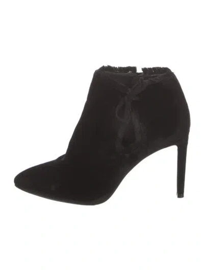 Pre-owned Stuart Weitzman Velvet Boots In Black