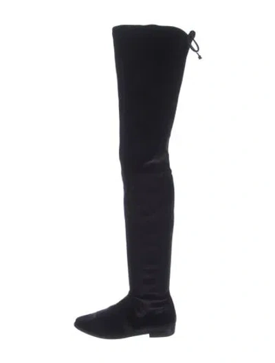Pre-owned Stuart Weitzman Velvet Boots In Black