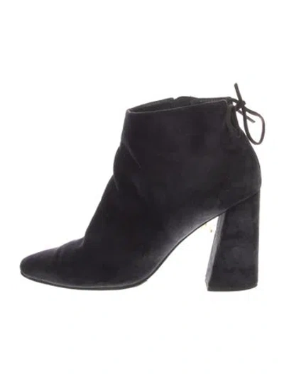 Pre-owned Stuart Weitzman Velvet Boots In Black
