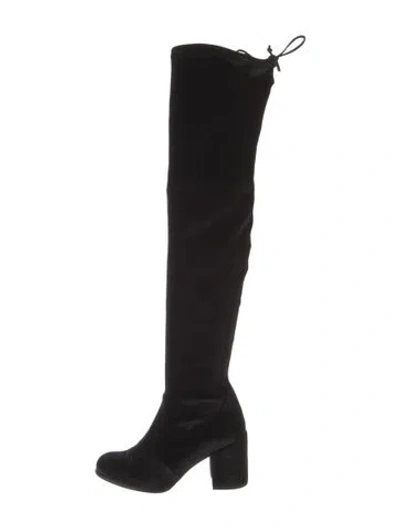 Pre-owned Stuart Weitzman Velvet Boots In Black