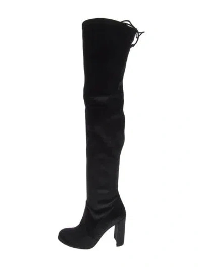 Pre-owned Stuart Weitzman Velvet Boots In Black
