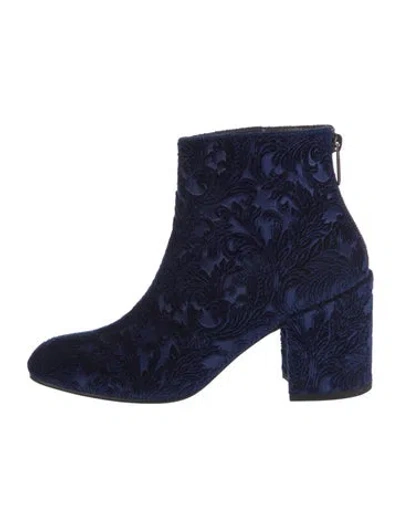 Pre-owned Stuart Weitzman Velvet Boots In Blue