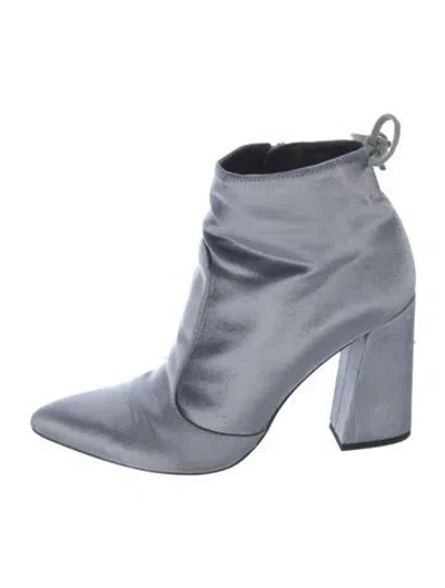Pre-owned Stuart Weitzman Velvet Boots In Blue