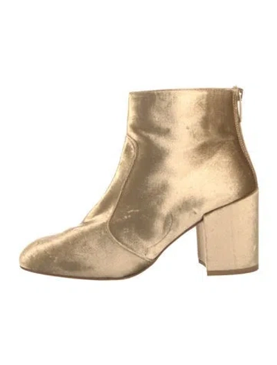 Pre-owned Stuart Weitzman Velvet Boots In Gold