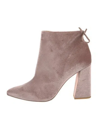 Pre-owned Stuart Weitzman Velvet Boots In Pink