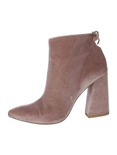 Pre-owned Stuart Weitzman Velvet Boots In Pink
