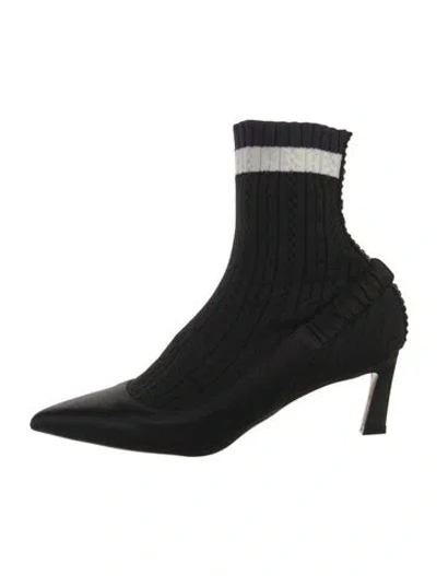 Pre-owned Stuart Weitzman Velvet Crystal Embellishments In Black