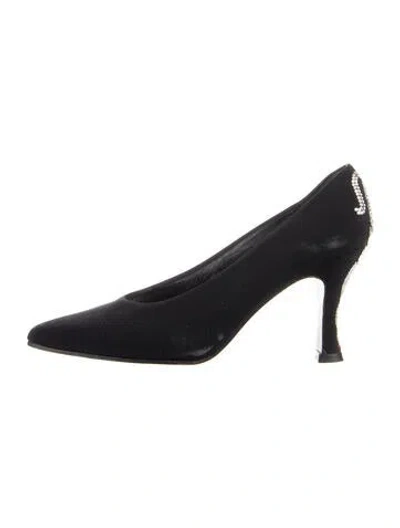 Pre-owned Stuart Weitzman Velvet Graphic Print Pumps In Black