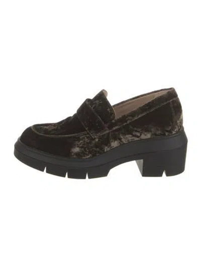 Pre-owned Stuart Weitzman Velvet Loafers In Brown