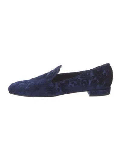 Pre-owned Stuart Weitzman Velvet Loafers In Purple