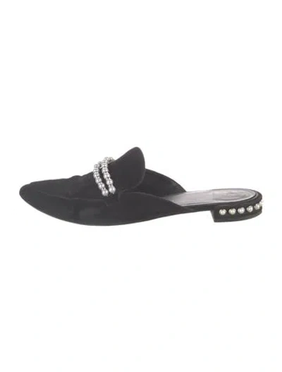 Pre-owned Stuart Weitzman Velvet Mules In Blue