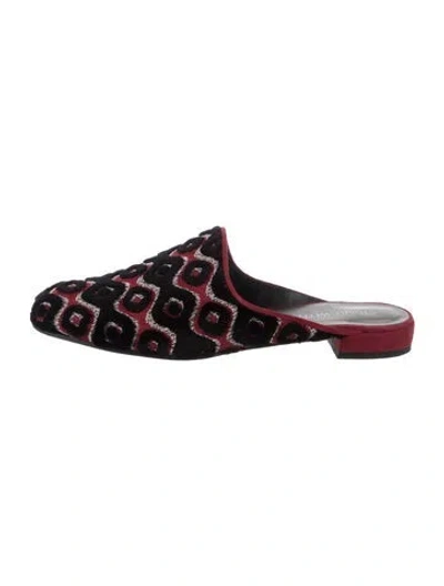 Pre-owned Stuart Weitzman Velvet Patterned Mules In Multi