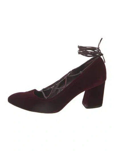 Pre-owned Stuart Weitzman Velvet Pumps In Burgundy