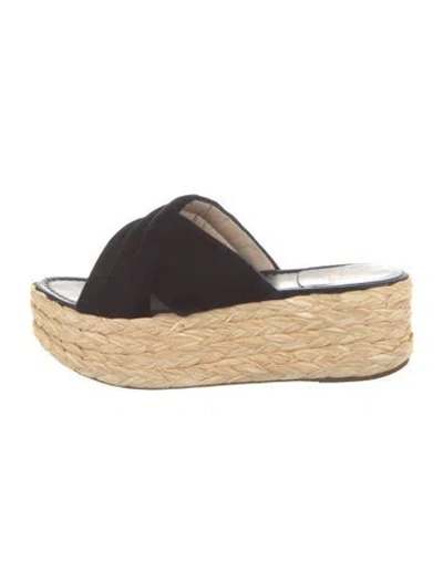Pre-owned Stuart Weitzman Velvet Slides In Blue