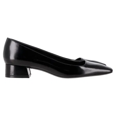 Stuart Weitzman Vera Square-toe Pumps In Black Calf Leather