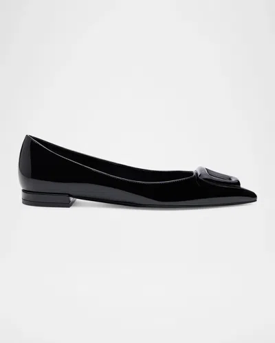 Stuart Weitzman Veryvinnie Patent Leather Ballet Flats In Black