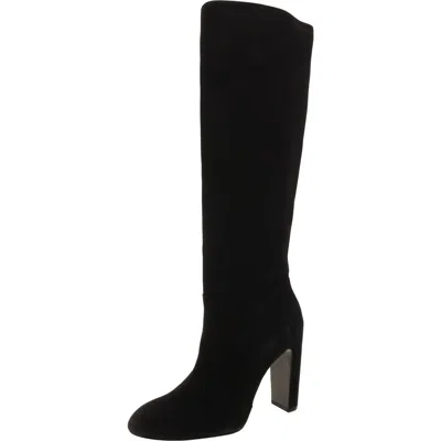 Stuart Weitzman Vida 100 Knee-high Boot Womens Suede Block Heel Knee-high Boots In Black