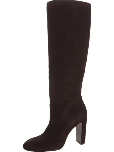 Stuart Weitzman Vida 100 Knee-high Boot Womens Suede Block Heel Knee-high Boots In Black