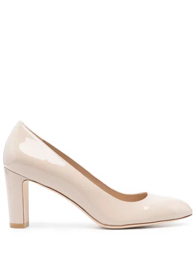 Stuart Weitzman Vida 75mm Patent Leather Pumps In Neutrals