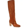 Stuart Weitzman Vida75 Womens Pull On Tall Knee-high Boots In Beige