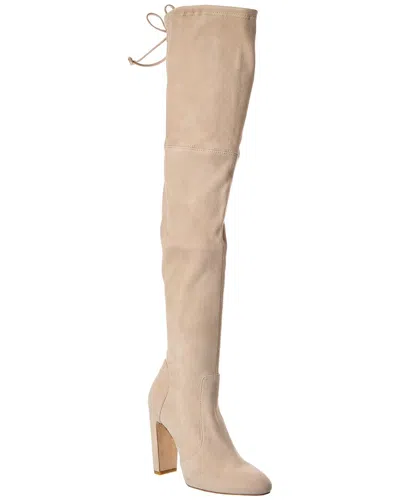 Stuart Weitzman Vidaland 100 Suede Over-the Knee Boot In Neutral
