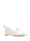 Stuart Weitzman 85mm Vinnie Patent Leather Wedge Mules In Neutral