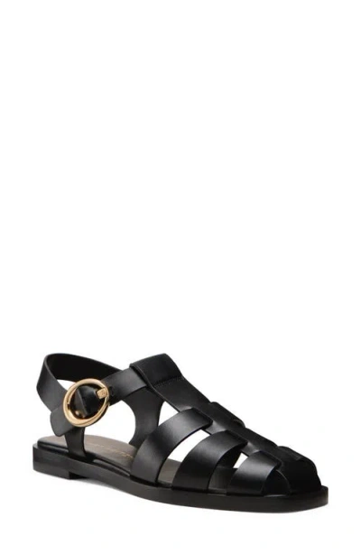 Stuart Weitzman Villa Fisherman Sandal In Black